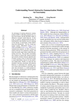 Understanding Neural Abstractive Summarization Models via Uncertainty