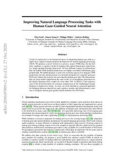 Improving Natural Language Processing Tasks with Human Gaze-Guided
  Neural Attention