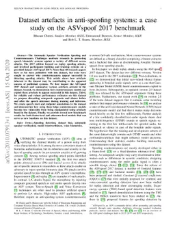 Dataset artefacts in anti-spoofing systems: a case study on the ASVspoof
  2017 benchmark