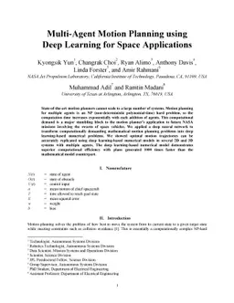 Multi-Agent Motion Planning using Deep Learning for Space Applications