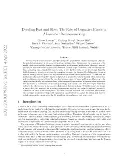 Deciding Fast and Slow: The Role of Cognitive Biases in AI-assisted
  Decision-making