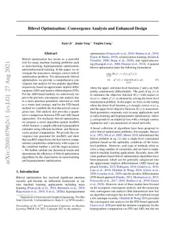 Bilevel Optimization: Convergence Analysis and Enhanced Design