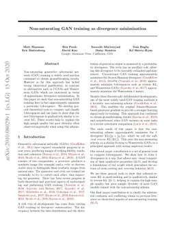 Non-saturating GAN training as divergence minimization
