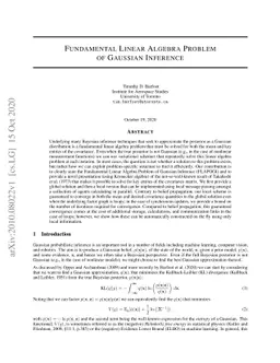 Fundamental Linear Algebra Problem of Gaussian Inference