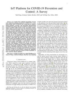 IoT Platform for COVID-19 Prevention and Control: A Survey