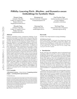 PiRhDy: Learning Pitch-, Rhythm-, and Dynamics-aware Embeddings for
  Symbolic Music