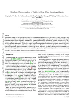 Distributed Representations of Entities in Open-World Knowledge Graphs