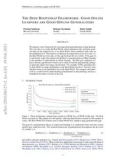 The Deep Bootstrap Framework: Good Online Learners are Good Offline
  Generalizers