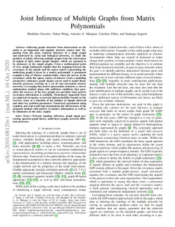 Joint Inference of Multiple Graphs from Matrix Polynomials