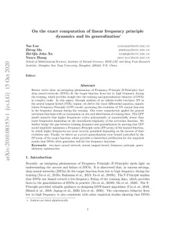 On the exact computation of linear frequency principle dynamics and its
  generalization