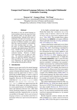 Unsupervised Natural Language Inference via Decoupled Multimodal
  Contrastive Learning