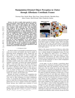 Manipulation-Oriented Object Perception in Clutter through Affordance
  Coordinate Frames