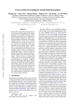 Coarse-to-Fine Pre-training for Named Entity Recognition