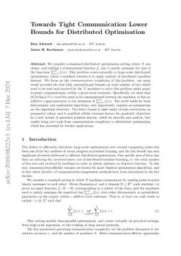 Towards Tight Communication Lower Bounds for Distributed Optimisation