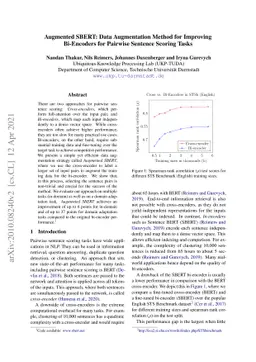 Augmented SBERT: Data Augmentation Method for Improving Bi-Encoders for
  Pairwise Sentence Scoring Tasks