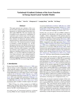 Variational (Gradient) Estimate of the Score Function in Energy-based
  Latent Variable Models