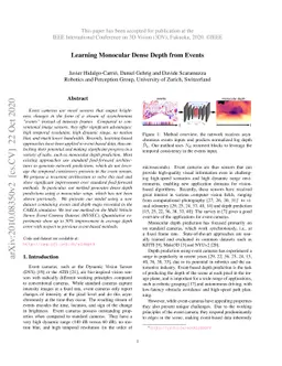 Learning Monocular Dense Depth from Events