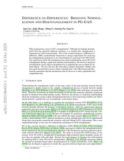 Difference-in-Differences: Bridging Normalization and Disentanglement in
  PG-GAN