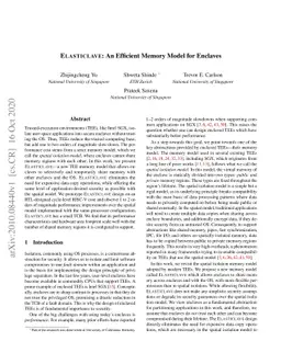 Elasticlave: An Efficient Memory Model for Enclaves