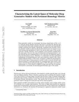 Characterizing the Latent Space of Molecular Deep Generative Models with
  Persistent Homology Metrics