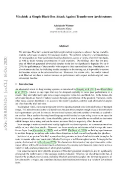 Mischief: A Simple Black-Box Attack Against Transformer Architectures