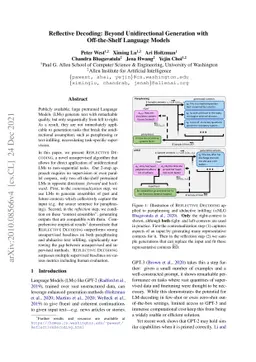 Reflective Decoding: Beyond Unidirectional Generation with Off-the-Shelf
  Language Models