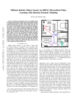 Efficient Robotic Object Search via HIEM: Hierarchical Policy Learning
  with Intrinsic-Extrinsic Modeling