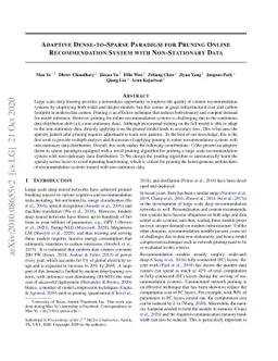Adaptive Dense-to-Sparse Paradigm for Pruning Online Recommendation
  System with Non-Stationary Data