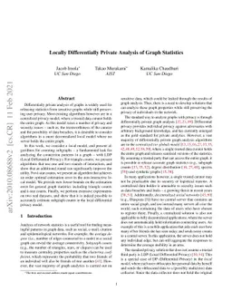 Locally Differentially Private Analysis of Graph Statistics