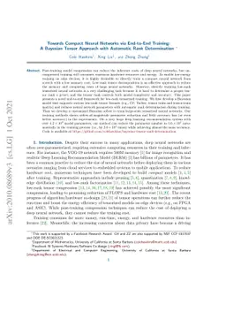 Towards Compact Neural Networks via End-to-End Training: A Bayesian
  Tensor Approach with Automatic Rank Determination
