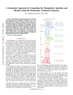 A Systematic Approach to Computing the Manipulator Jacobian and Hessian
  using the Elementary Transform Sequence