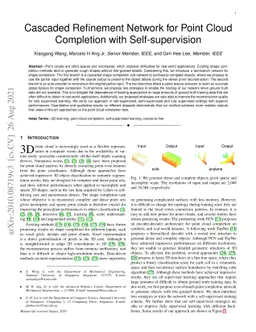 Cascaded Refinement Network for Point Cloud Completion with
  Self-supervision