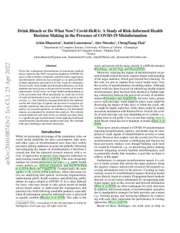 Drink Bleach or Do What Now? Covid-HeRA: A Study of Risk-Informed Health
  Decision Making in the Presence of COVID-19 Misinformation