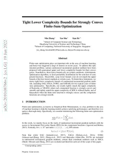 Tight Lower Complexity Bounds for Strongly Convex Finite-Sum
  Optimization