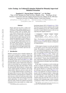 Active Testing: An Unbiased Evaluation Method for Distantly Supervised
  Relation Extraction