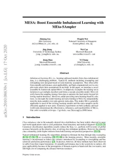 MESA: Boost Ensemble Imbalanced Learning with MEta-SAmpler