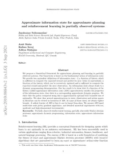 Approximate information state for approximate planning and reinforcement
  learning in partially observed systems