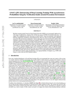 GOAT: GPU Outsourcing of Deep Learning Training With Asynchronous
  Probabilistic Integrity Verification Inside Trusted Execution Environment