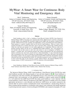 MyWear: A Smart Wear for Continuous Body Vital Monitoring and Emergency
  Alert