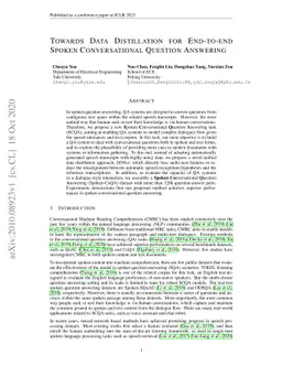 Towards Data Distillation for End-to-end Spoken Conversational Question
  Answering