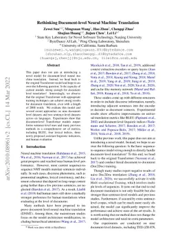 Rethinking Document-level Neural Machine Translation