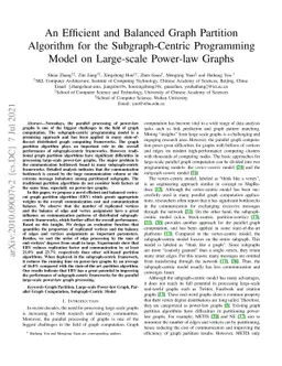 An Efficient and Balanced Graph Partition Algorithm for the
  Subgraph-Centric Programming Model on Large-scale Power-law Graphs
