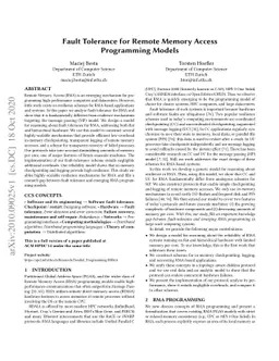 Fault Tolerance for Remote Memory Access Programming Models
