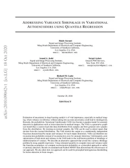Addressing Variance Shrinkage in Variational Autoencoders using Quantile
  Regression