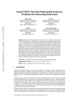 Social-VRNN: One-Shot Multi-modal Trajectory Prediction for Interacting
  Pedestrians
