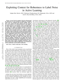 Exploiting Context for Robustness to Label Noise in Active Learning