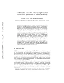 Multimodal semantic forecasting based on conditional generation of
  future features