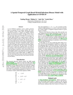 A Spatial-Temporal Graph Based Hybrid Infectious Disease Model with
  Application to COVID-19