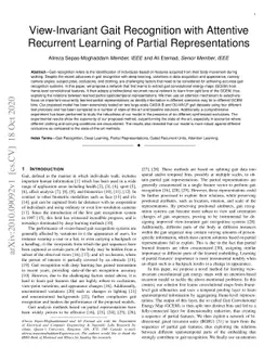 View-Invariant Gait Recognition with Attentive Recurrent Learning of
  Partial Representations