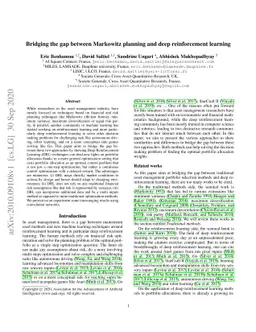 Bridging the gap between Markowitz planning and deep reinforcement
  learning